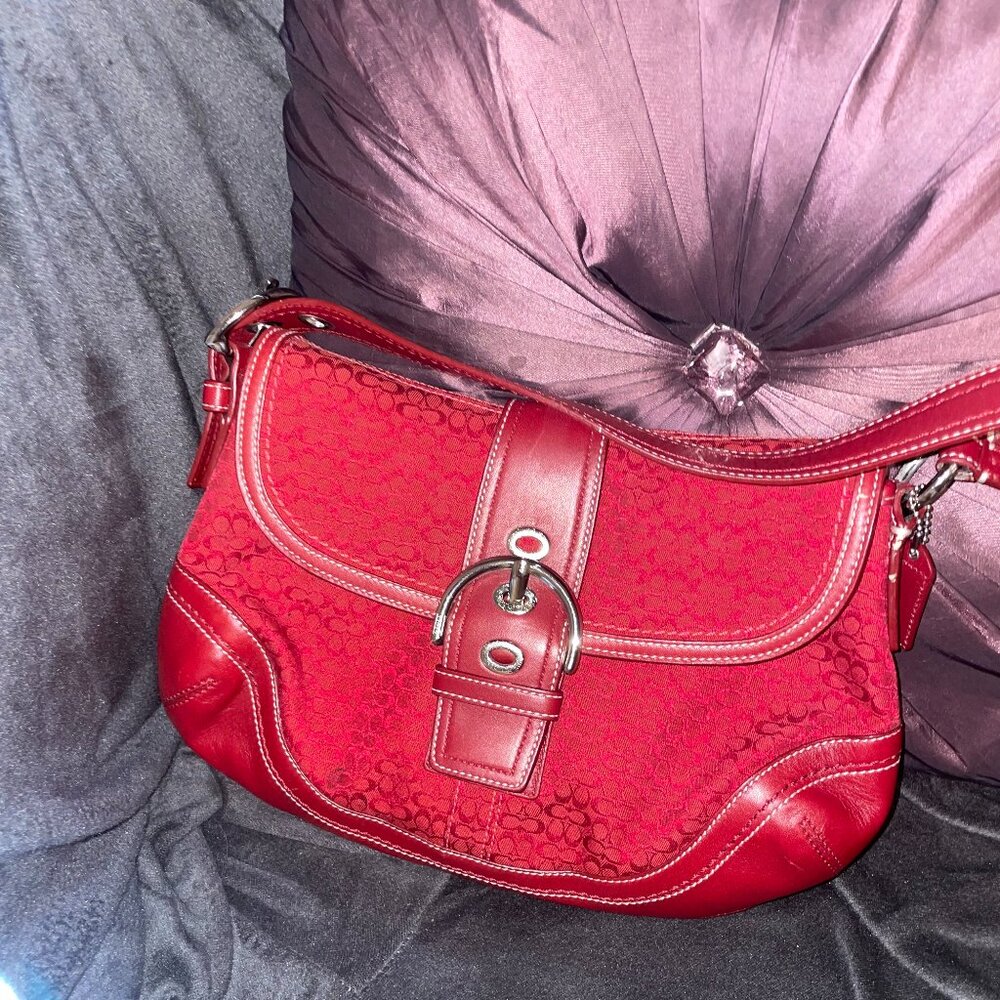 Coach Red Soho Bag and Wallet Set